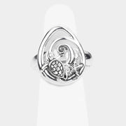 Antique Metal Turtle Starfish Stretch Ring