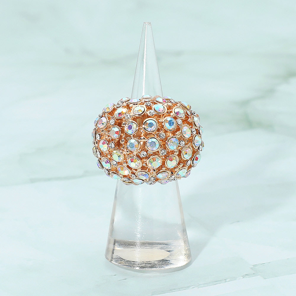 Rhinestone Paved Dome Stretch Statement Ring
