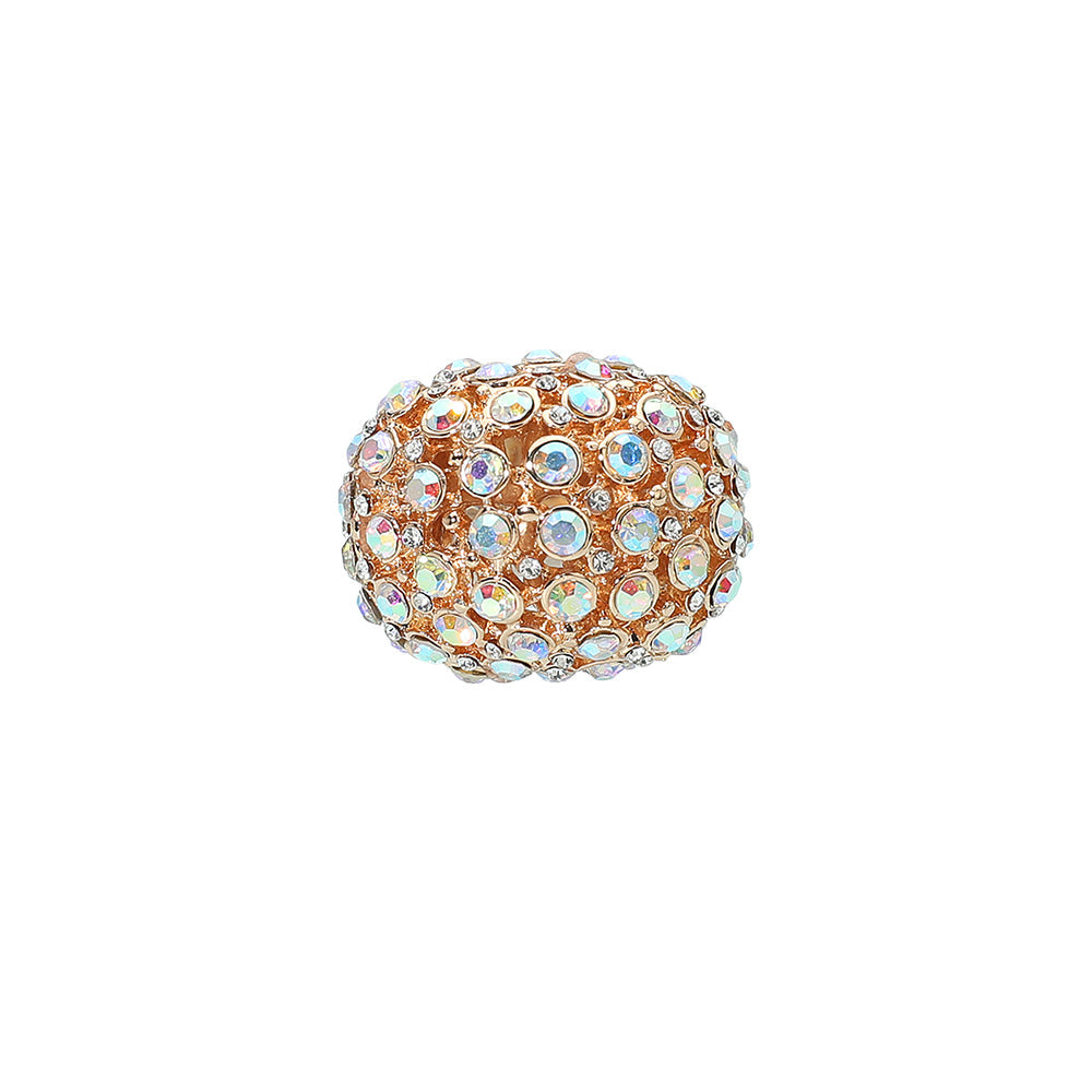 Rhinestone Paved Dome Stretch Statement Ring