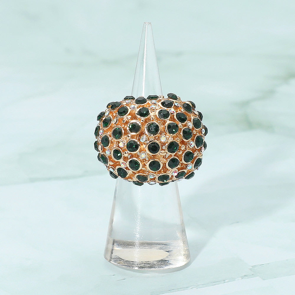 Rhinestone Paved Dome Stretch Statement Ring