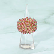 Rhinestone Paved Dome Stretch Statement Ring