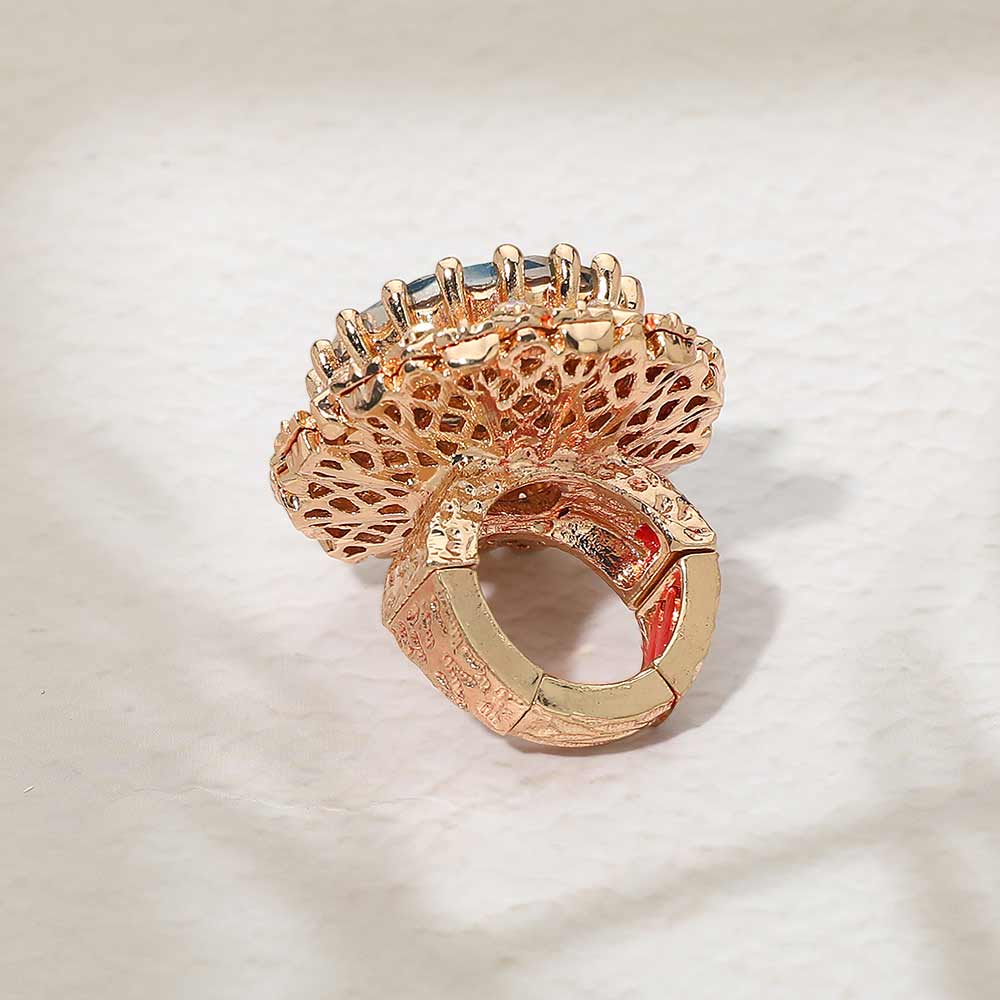 Round Center Stone Accent Stretch Ring