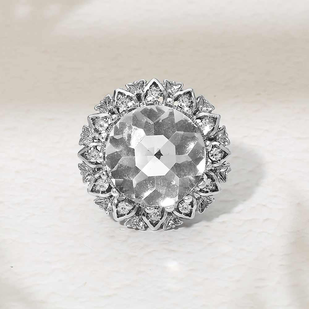 Round Center Stone Accent Stretch Ring