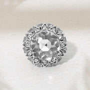 Round Center Stone Accent Stretch Ring
