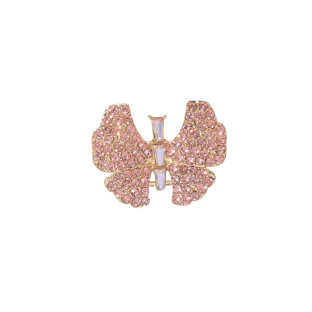 Rhinestone Pave Butterfly Accent Stretch Ring