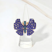 Rhinestone Pave Butterfly Accent Stretch Ring