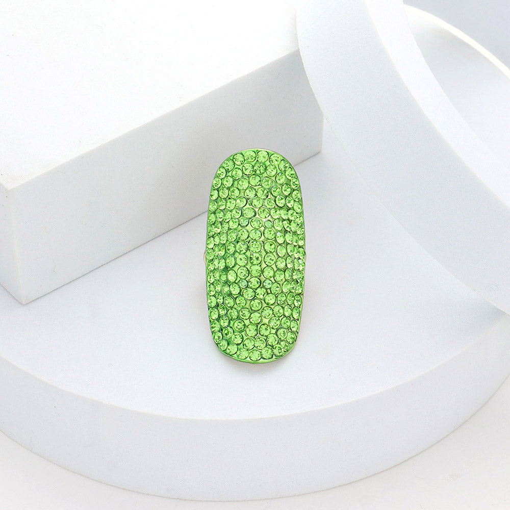 Crystal Rhinestone Pave Stretch Cocktail Ring