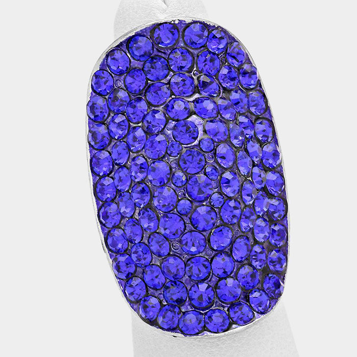 Crystal Rhinestone Pave Stretch Cocktail Ring