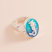 Enamel Mermaid Locket Stretch Ring