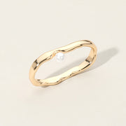 SECRET BOX_14K Gold Dipped Pearl Pointed Two Finger Ring