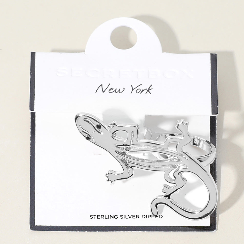 SECRET BOX_Sterling Silver Dipped Lizard Two Finger Ring