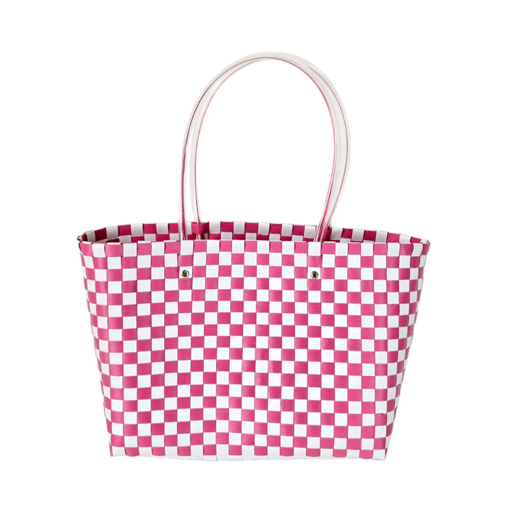 Jelly Tube Top Handle Basket Weave Tote Bag / Shoulder Bag