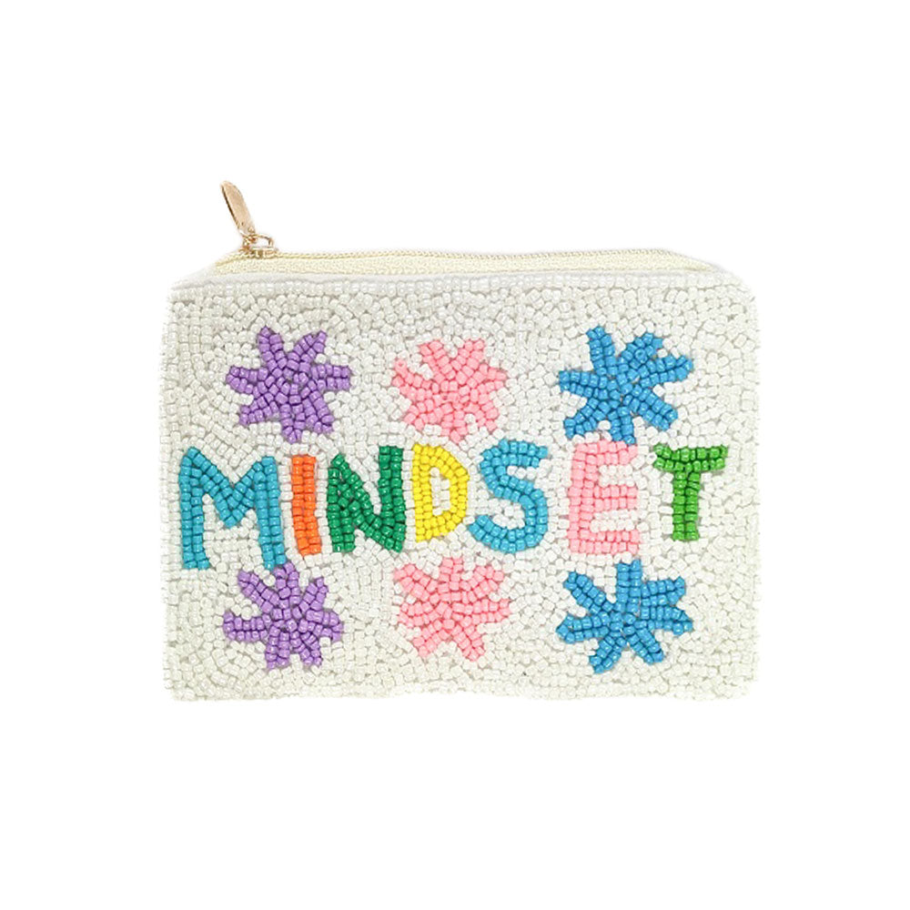 MINDSET Message Flower Seed Beaded Mini Pouch Bag