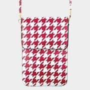 Houndstooth Pattern Touch View Cell Phone Cross Bag