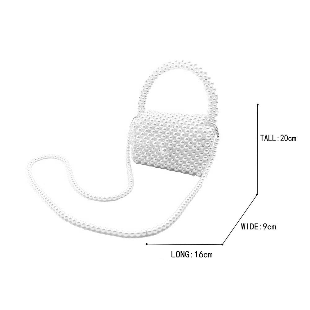 Pearl Beaded Mini Top Handle Handbag / Crossbody Bag