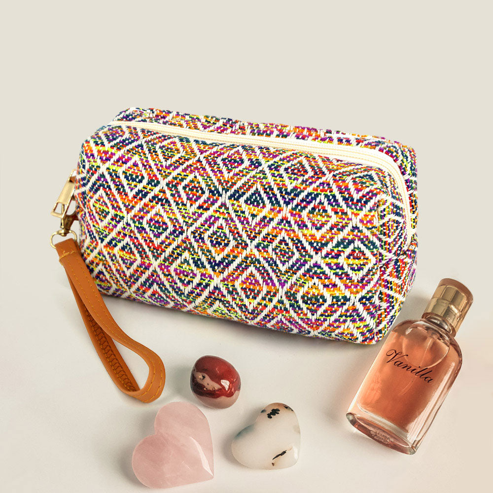 Aztec Patterned Wristlet Pouch Bag