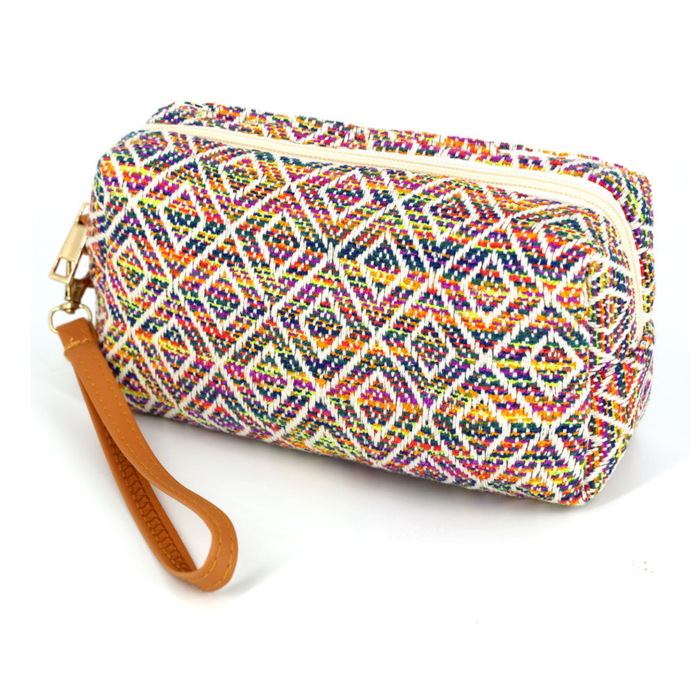 Aztec Patterned Wristlet Pouch Bag