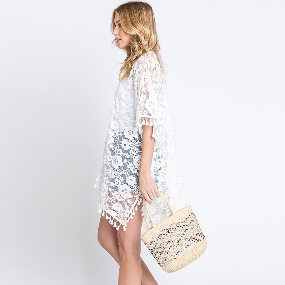 Mixed Color Straw Bag