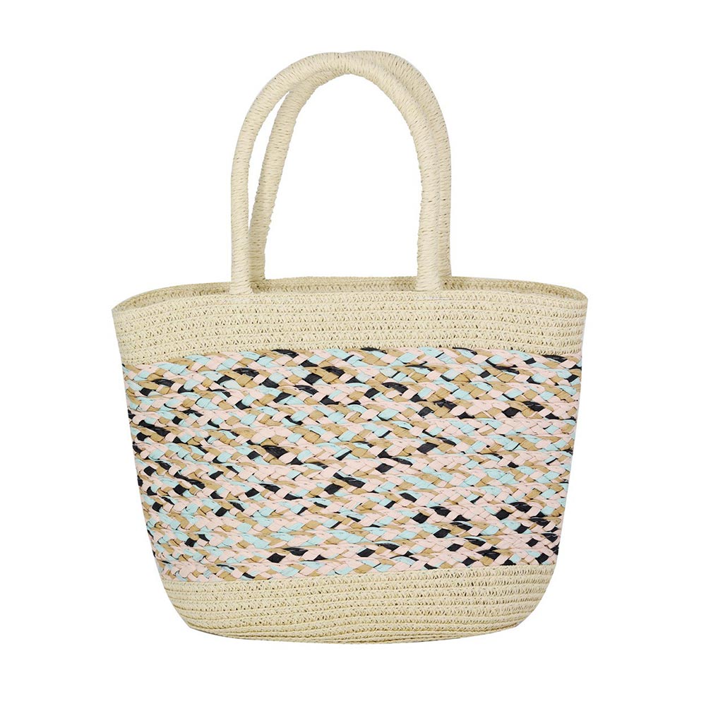 Mixed Color Straw Bag