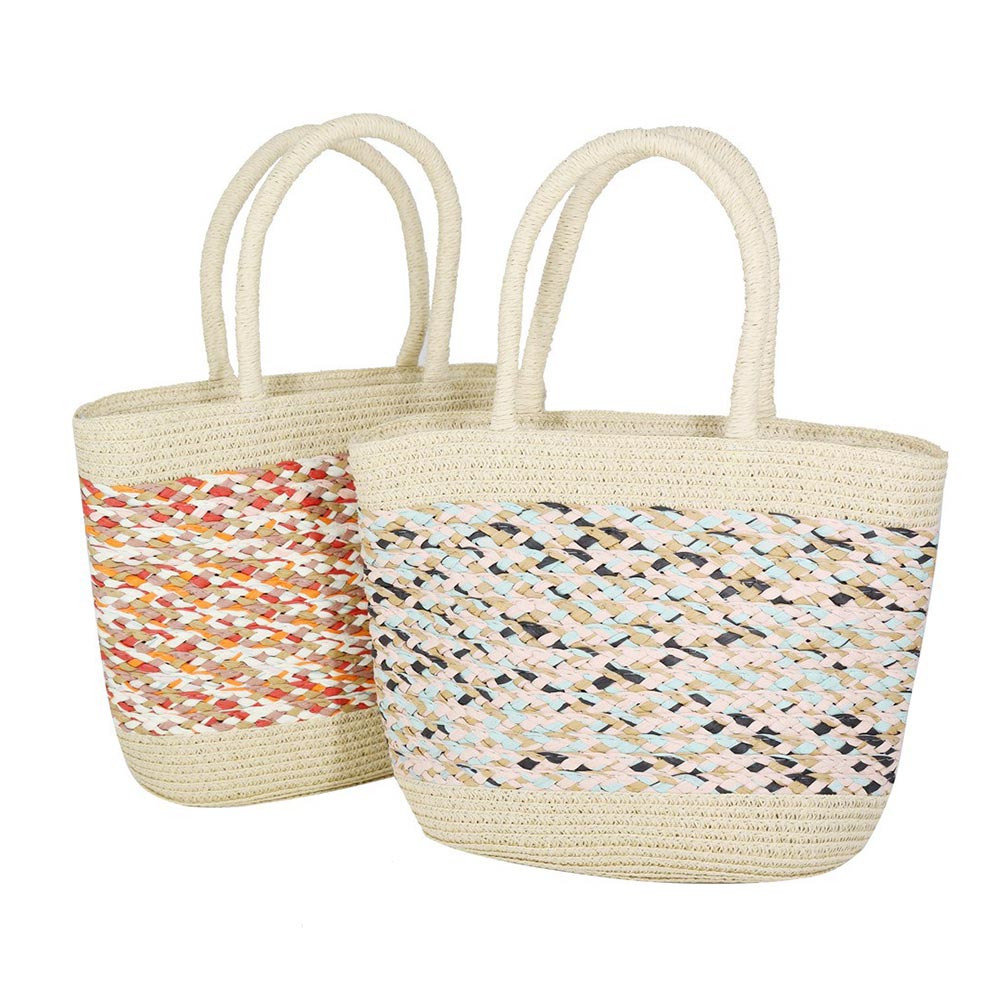 Mixed Color Straw Bag