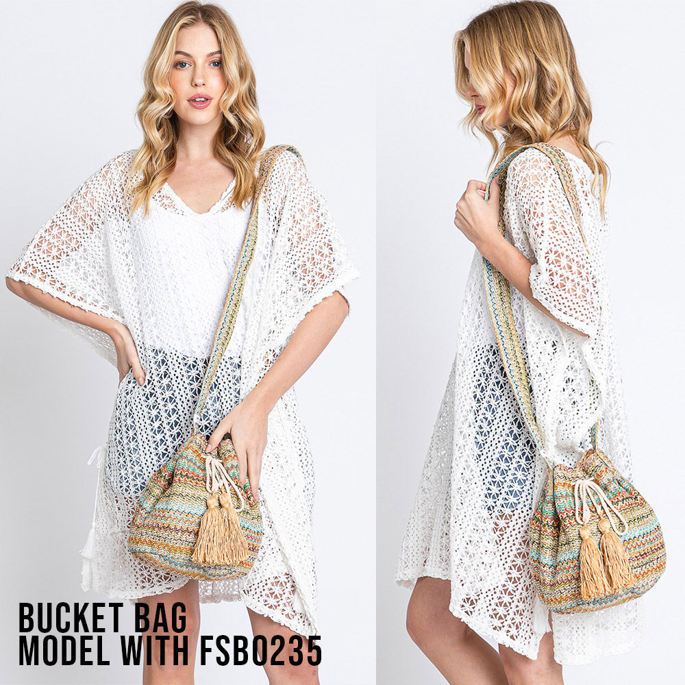 Geometric Pattern Bucket Bag