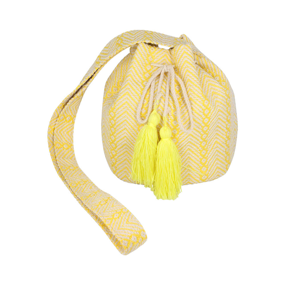 Geometric Pattern Bucket Bag