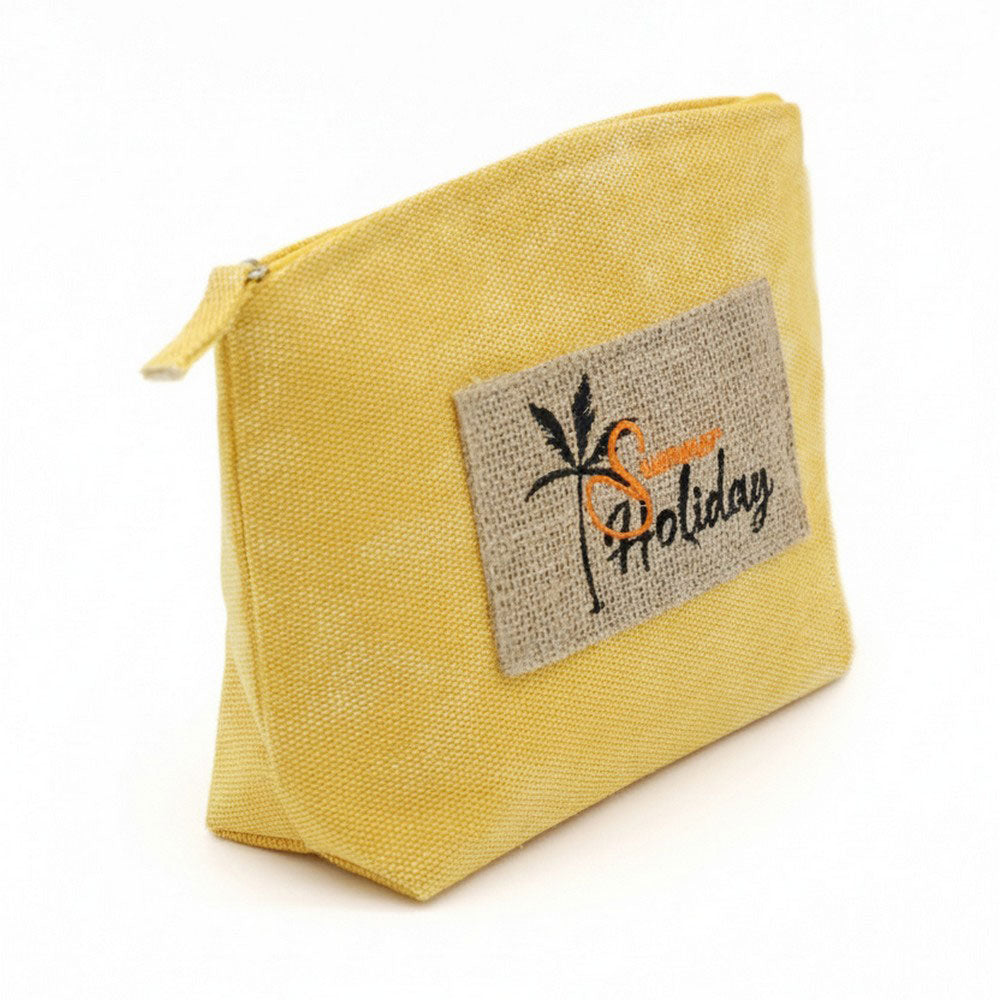 Vintage Message Patch Cosmetic Pouch Bag
