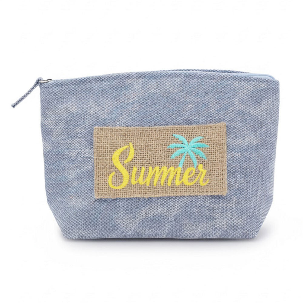Vintage Message Patch Cosmetic Pouch Bag