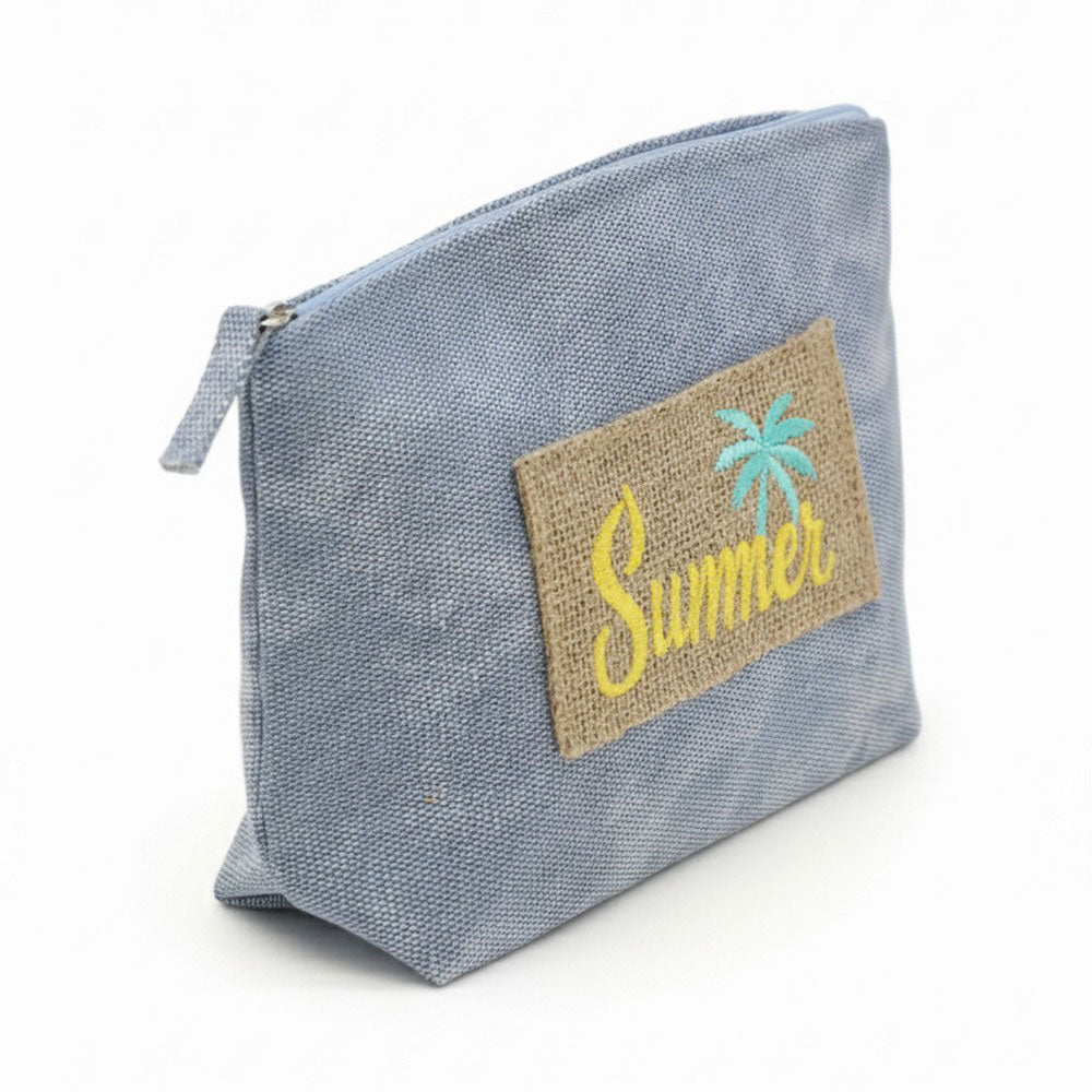 Vintage Message Patch Cosmetic Pouch Bag