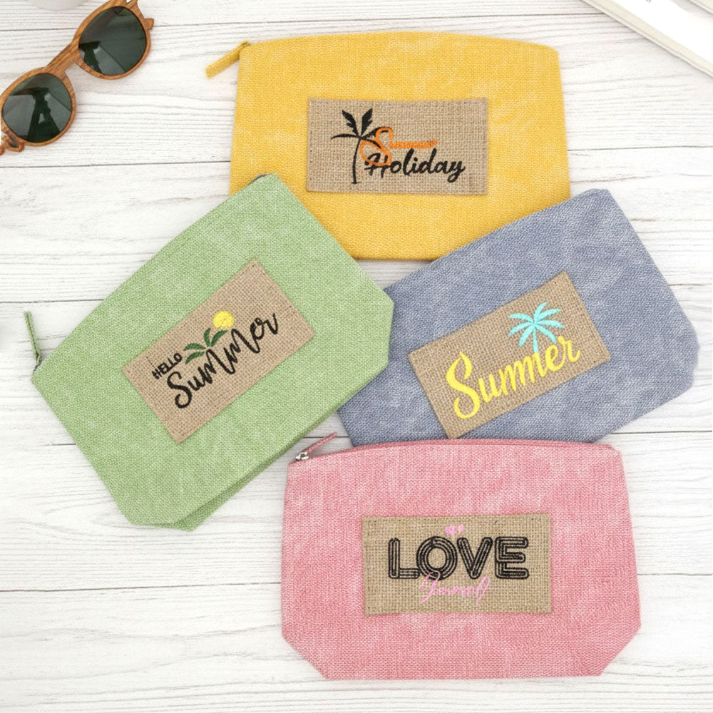 Vintage Message Patch Cosmetic Pouch Bag