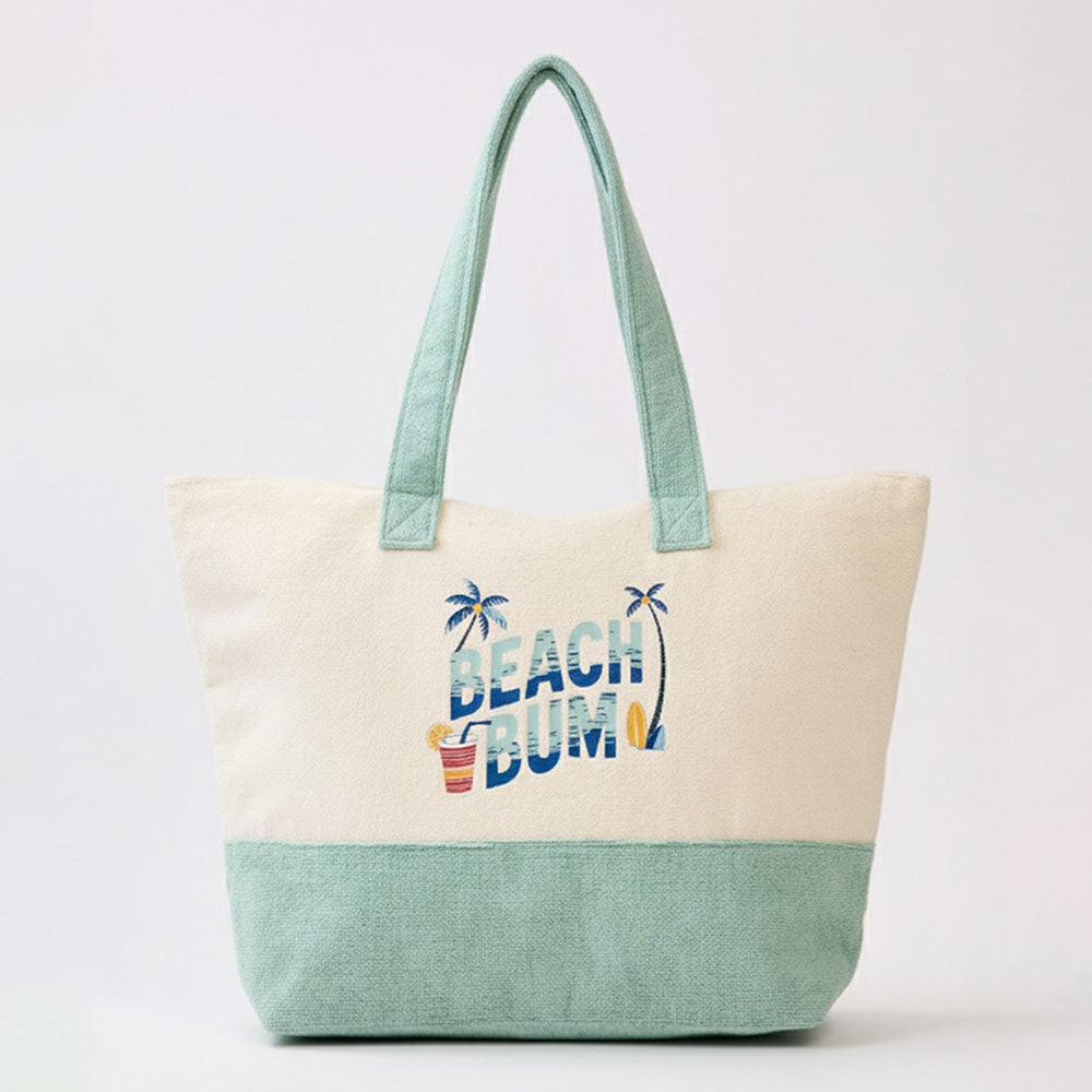 BEACH BUM Message Terry Tote Bag