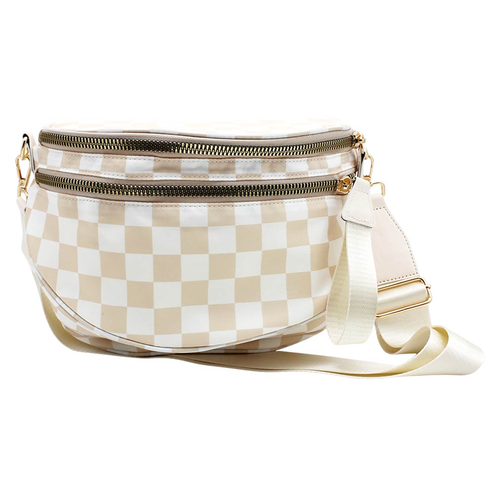 Checkered Pattern Crossbody Bag