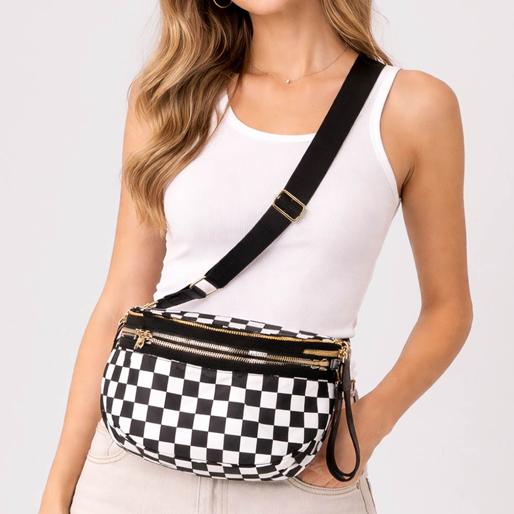 Checkered Pattern Crossbody Bag
