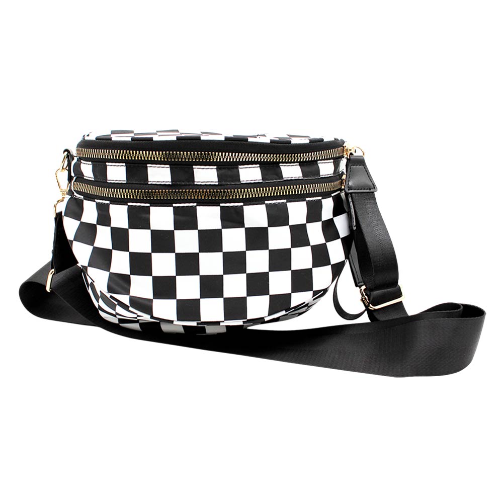 Checkered Pattern Crossbody Bag