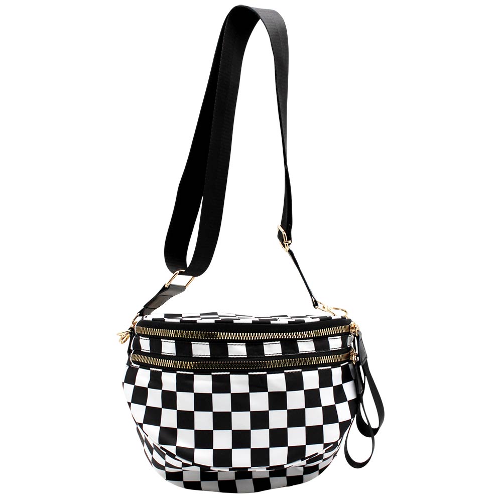 Checkered Pattern Crossbody Bag
