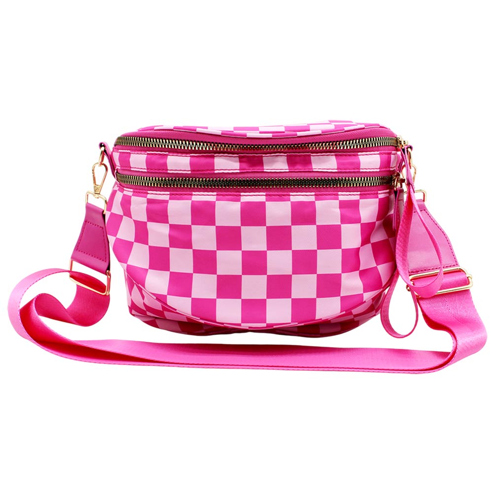 Checkered Pattern Crossbody Bag