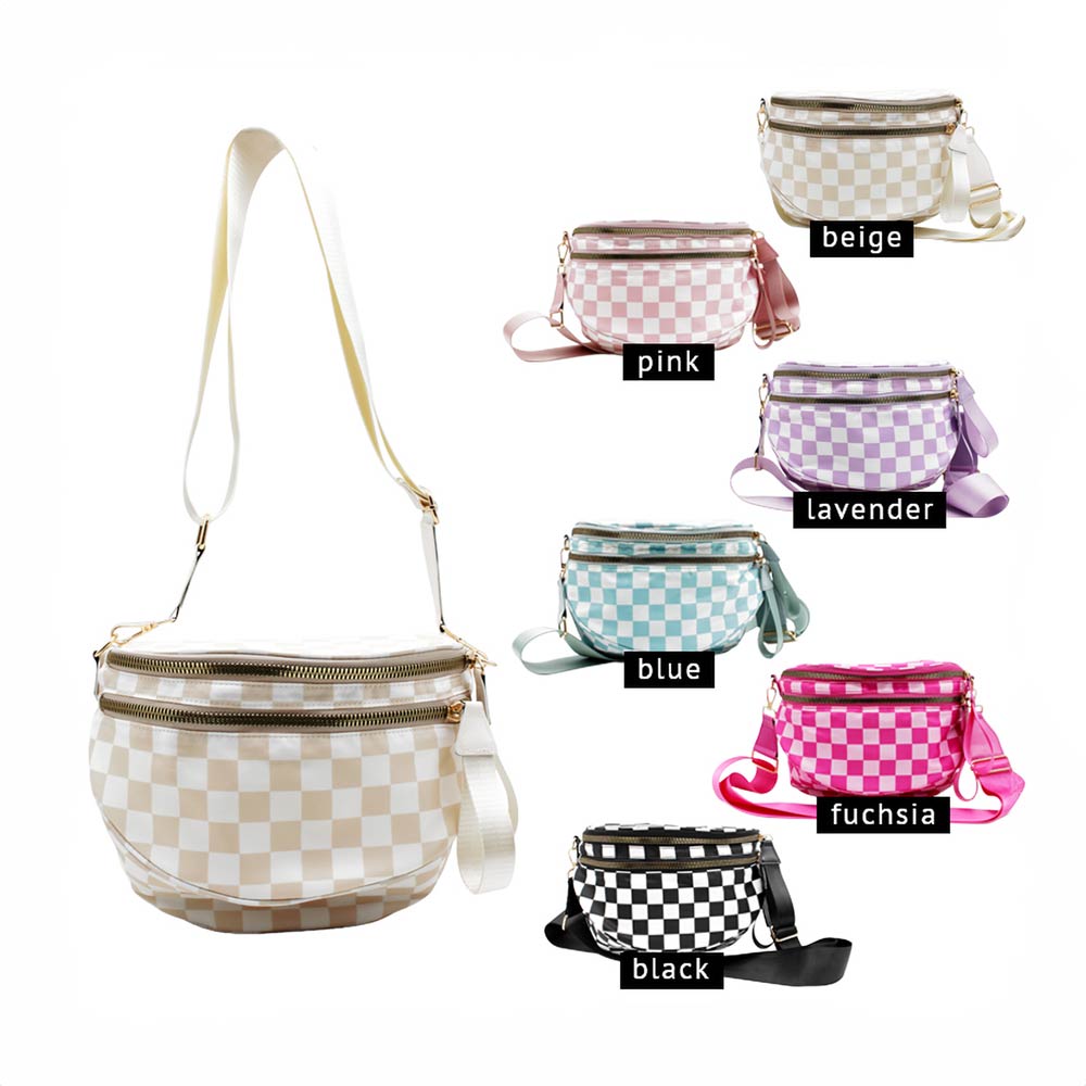 Checkered Pattern Crossbody Bag