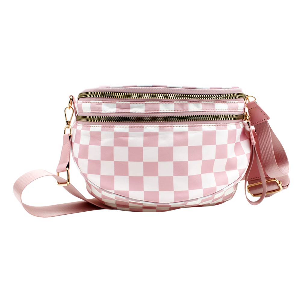 Checkered Pattern Crossbody Bag