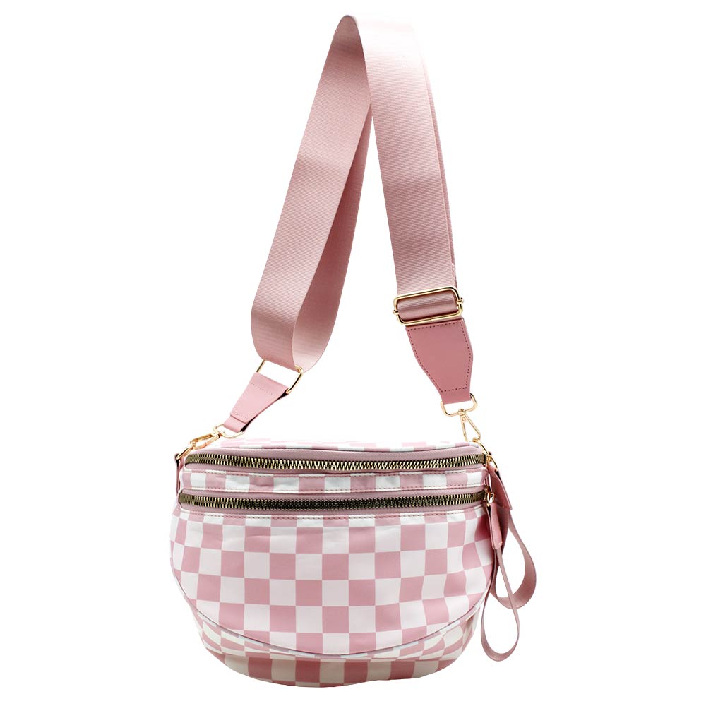 Checkered Pattern Crossbody Bag
