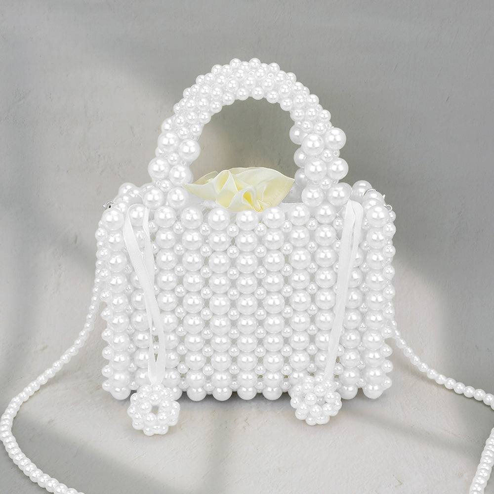 Pearl Box Top Handle Crossbody Bag