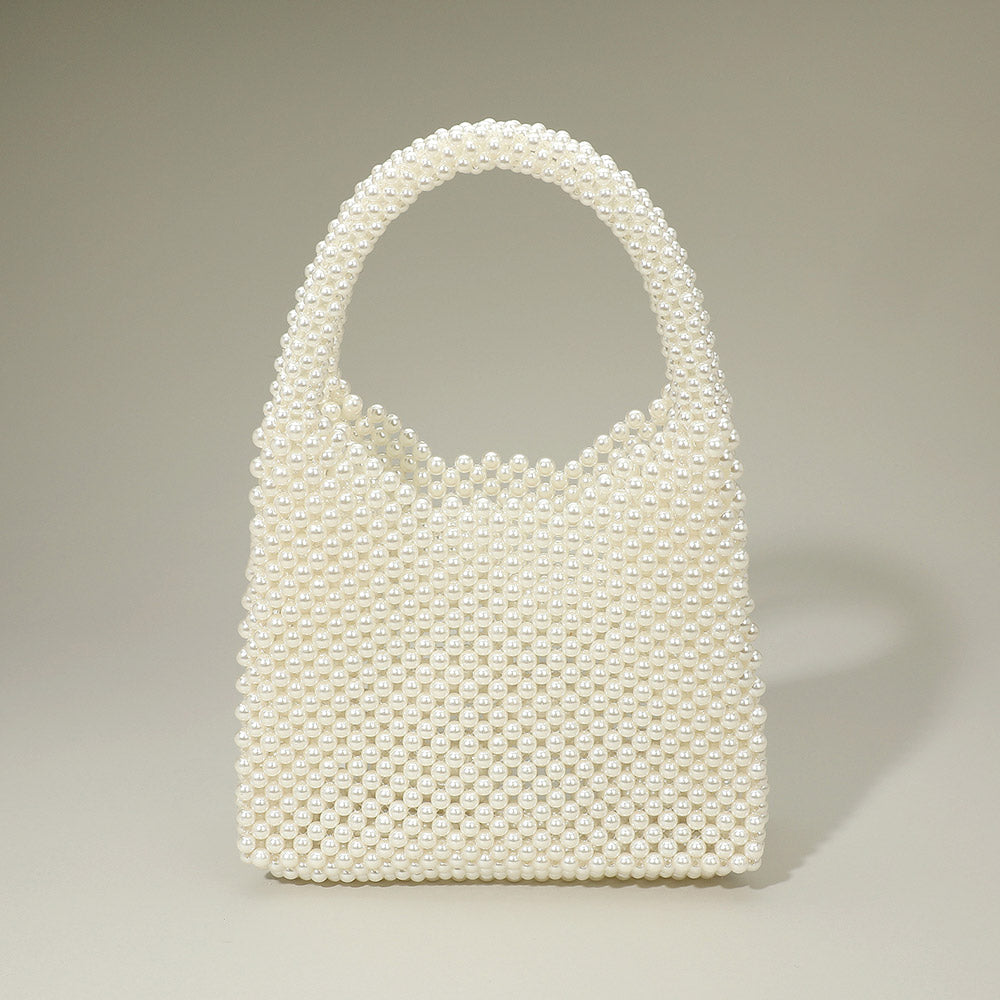 Pearl Beaded Top Handle Handbag