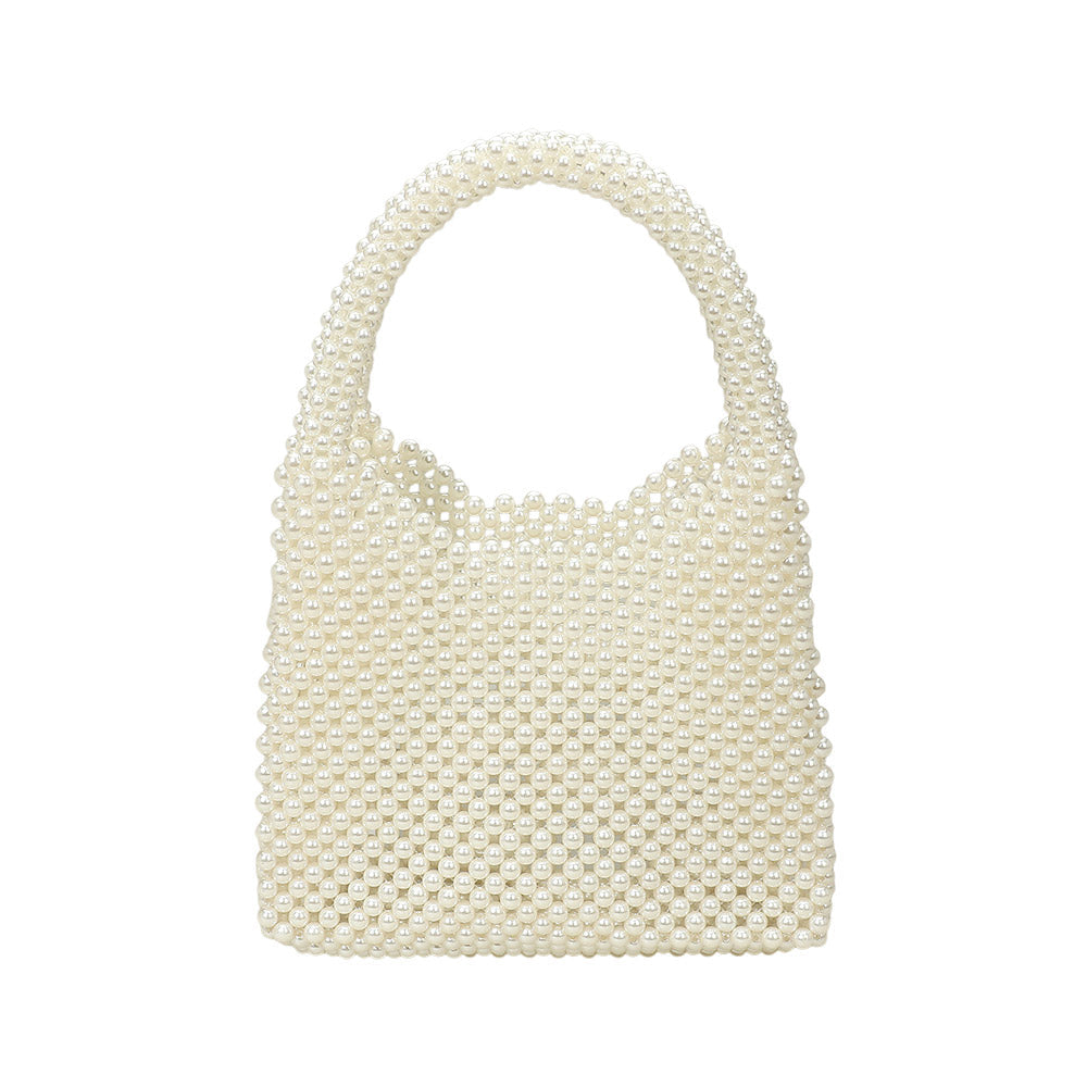 Pearl Beaded Top Handle Handbag