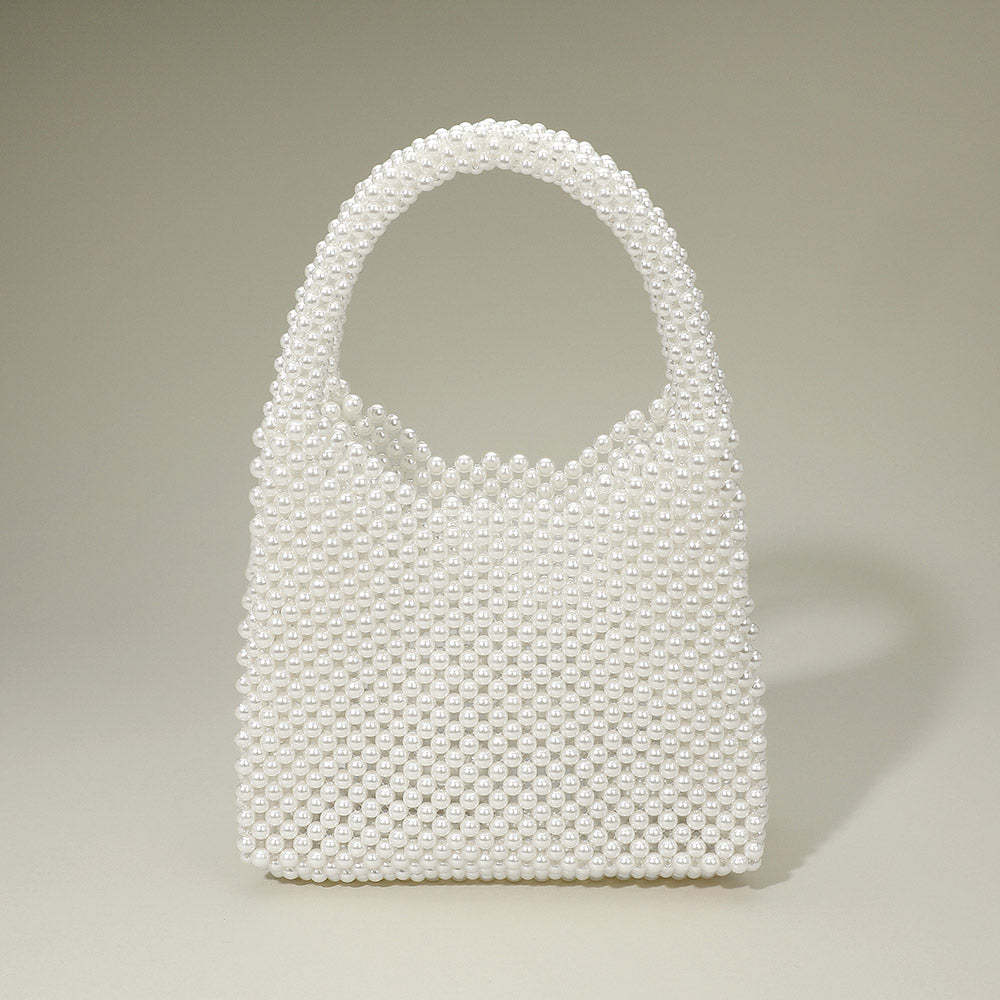 Pearl Beaded Top Handle Handbag