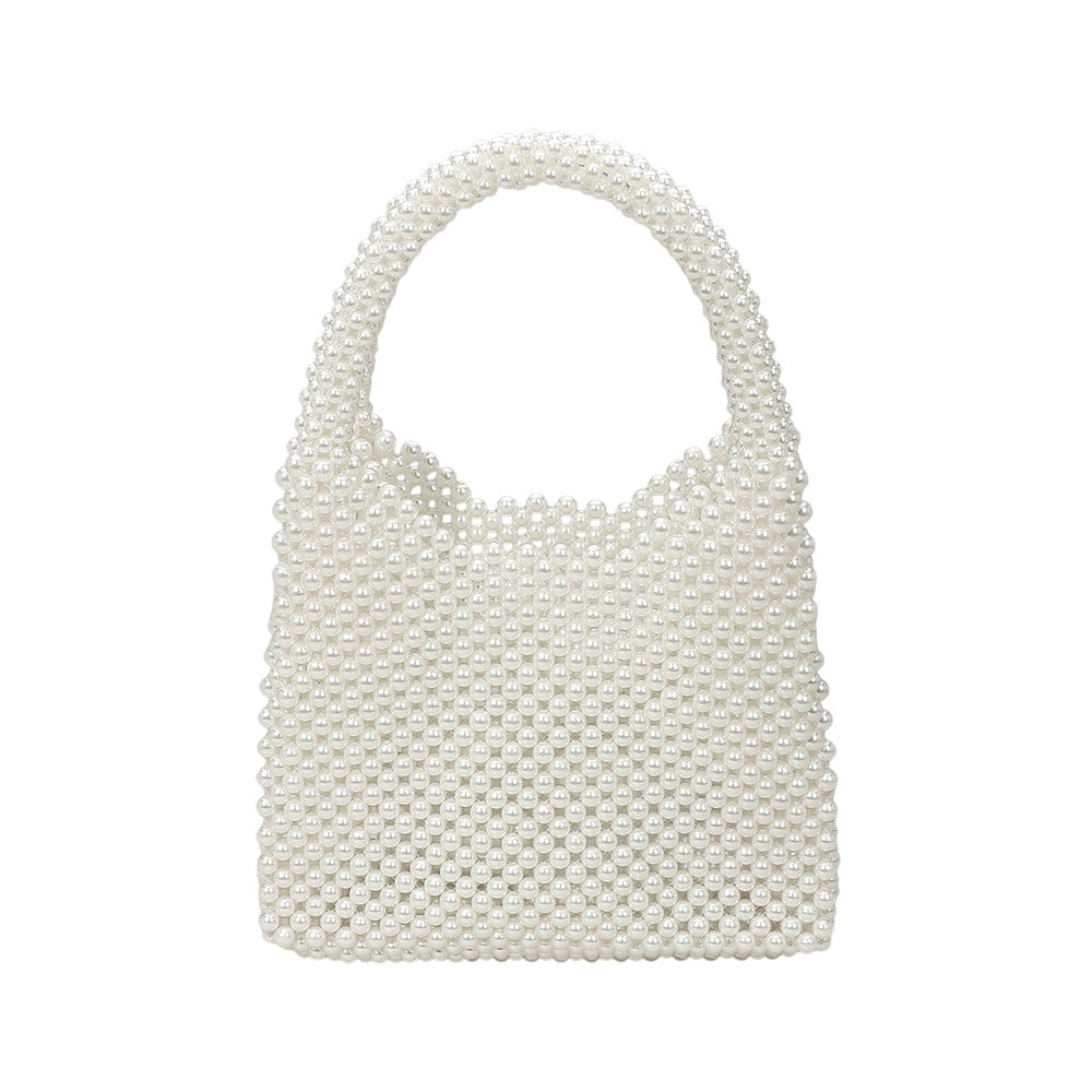 Pearl Beaded Top Handle Handbag