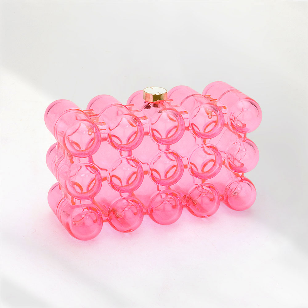 Bubble Celluloid Acetate Transparent Box Clutch Crossbody Bag
