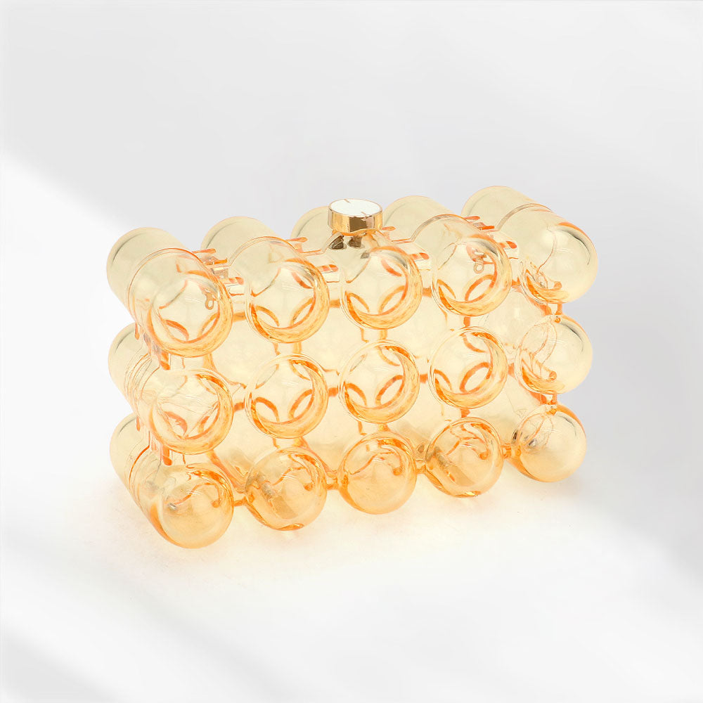 Bubble Celluloid Acetate Transparent Box Clutch Crossbody Bag