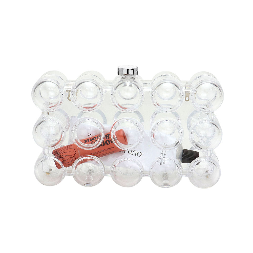 Bubble Celluloid Acetate Transparent Box Clutch Crossbody Bag