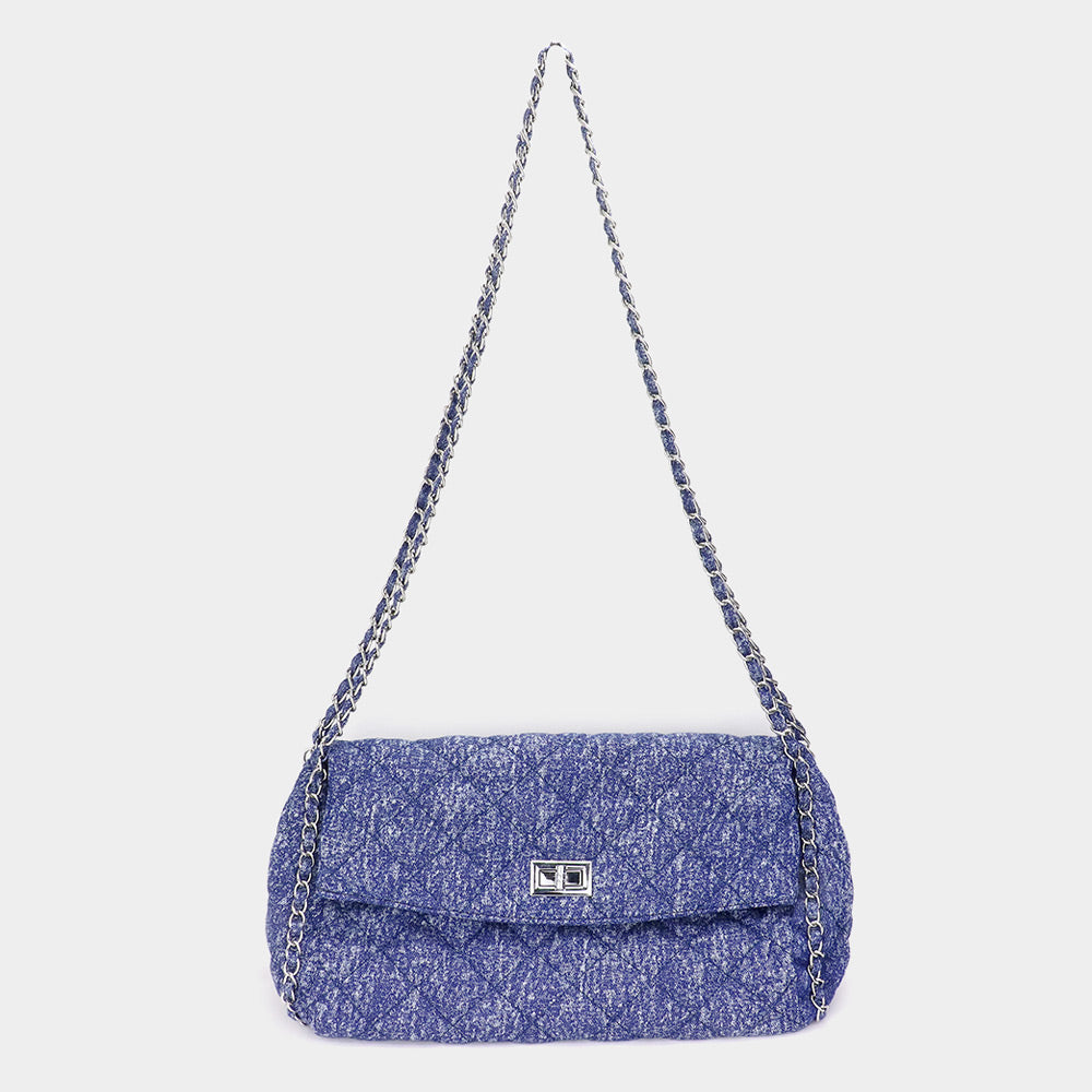 Quilted Denim Shoulder Bag