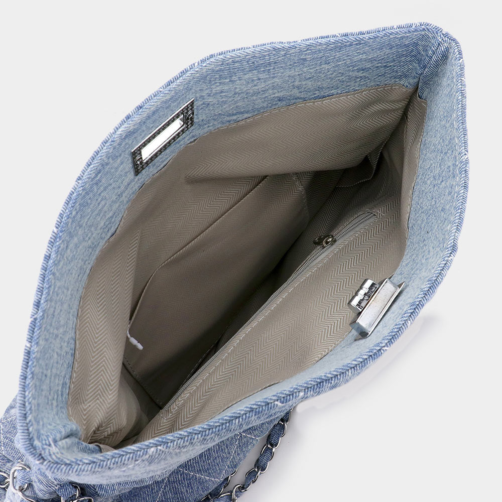 Quilted Denim Shoulder Bag