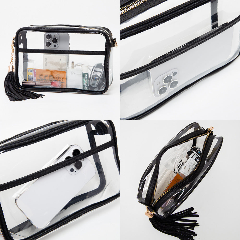 Transparent Tassel Crossbody Bag